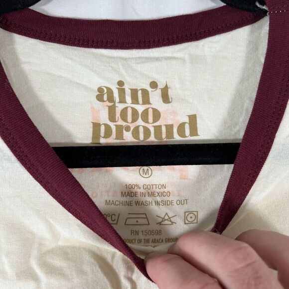 ain't too proud Temptations Shirt Women's Medium White Red Graphic Print - Picture 5 of 9